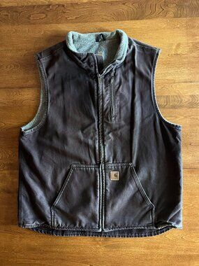 Carhartt vintage fleece-lined brown vest XL Tall